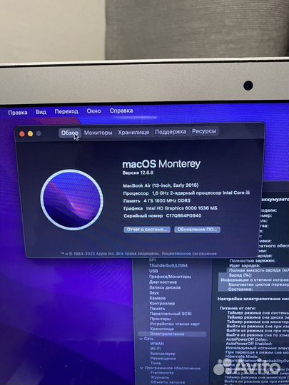 Apple MacBook Air 13 i5/ssd 256/4 новая батарейка