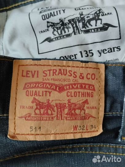 Джинсы мужские levis 511 серые