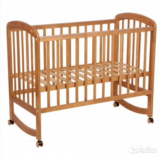 Детская кроватка качалка с матрасом и бортиками