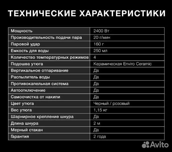 Утюг Hyundai, 2400 Вт керамика Новый