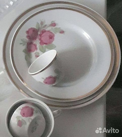 Сервиз столовый фарфоровый поднос блюдо закаточная