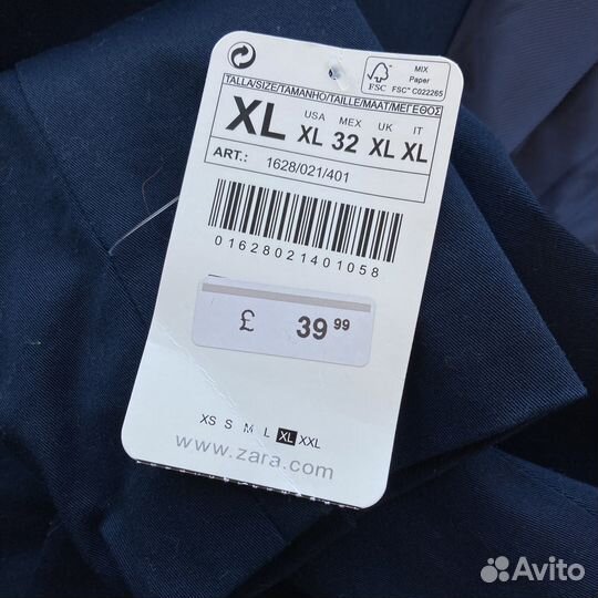 Новый хлопковый пиджак zara L XL 48-50