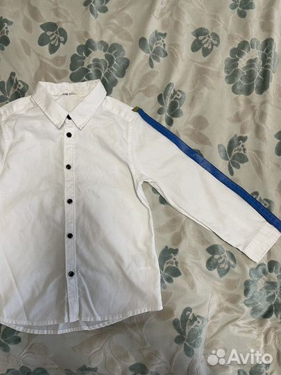 Рубашка белая h&m 116 с бабочкой