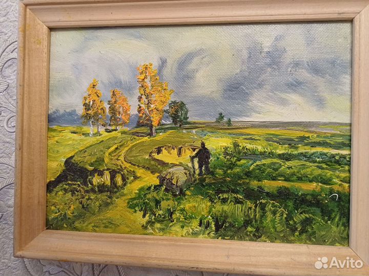 Перед грозой, картина маслом на холсте,21х15