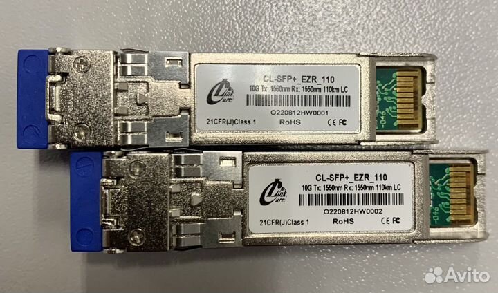 Модули SFP+ оптические, дальность до 110 км (27dB)