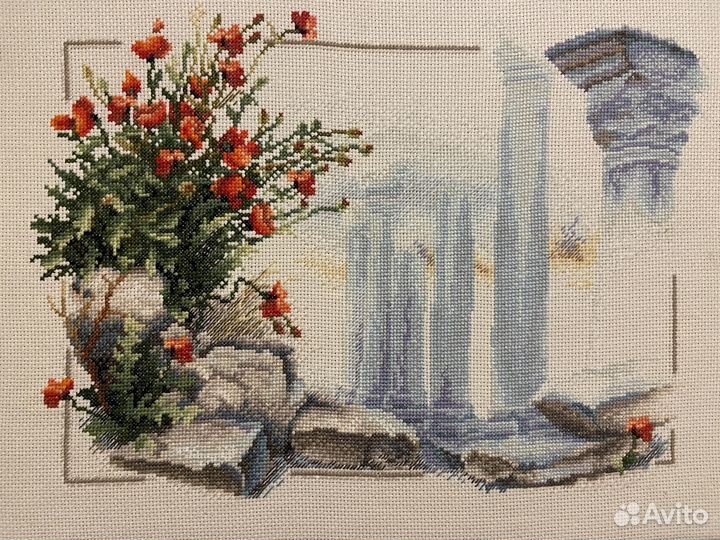Вышитая картина ручная работа в раме