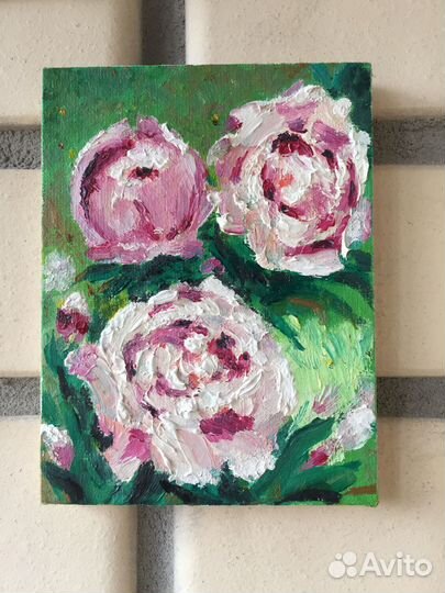 Картина маслом Пионы