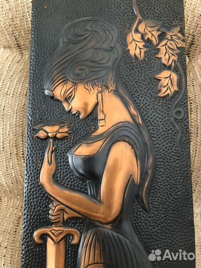 Чеканка медная СССР Царица Тамара