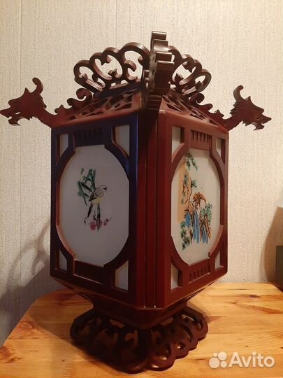 Люстра китайская деревянная