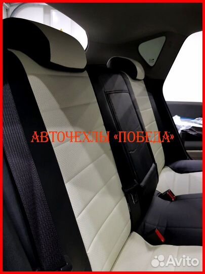 Чехлы Opel Astra J из экокожи чёрно-белые Классика