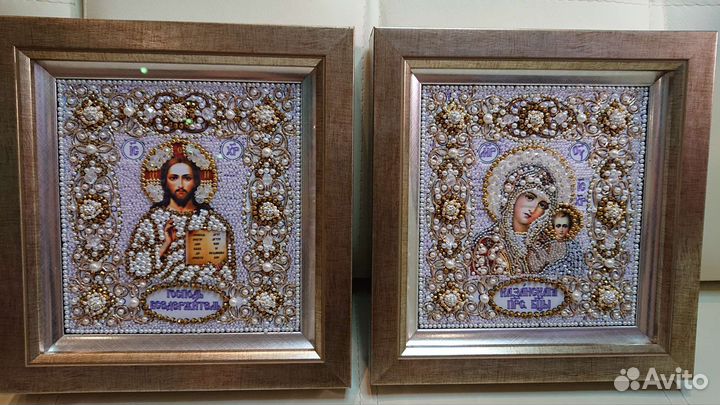 Икона Образа в каменьях Бисер На заказ