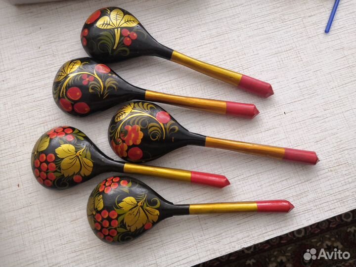 Деревянные ложки хохлома 5шт