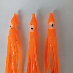 Приманка higashi Octopus 6 (set-8 pcs), 01 Fluo Orange-Silver flackes