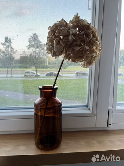 Стеклянная колба медицинская коричневая 1 литр