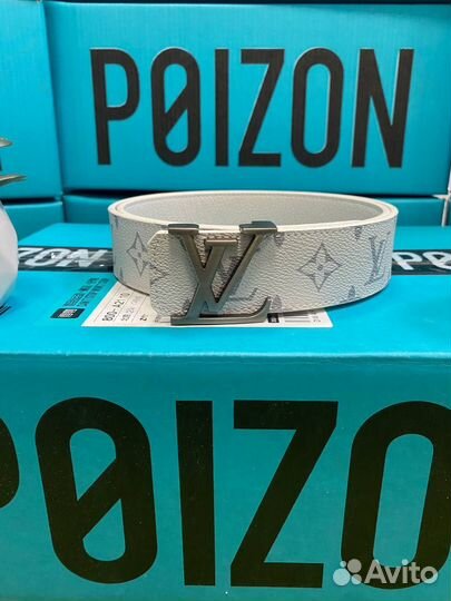 Ремень Louis Vuitton White Silver Оригинал