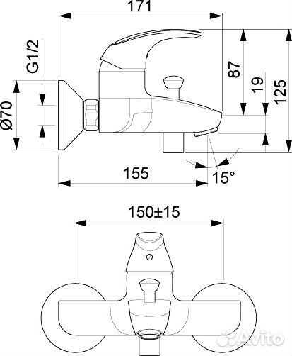 Смеситель Oras Polara 1440Y для ванны с душем