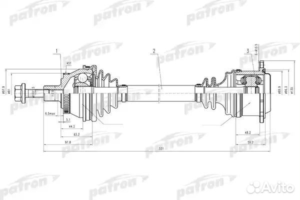 Полуось привода прав audi: A6 2.5TDi аt 97 +AB