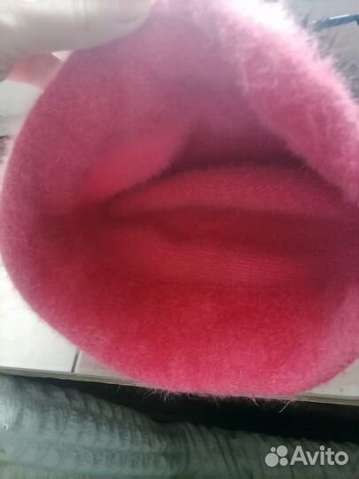 Шапка женская зимняя из ангоры розовая