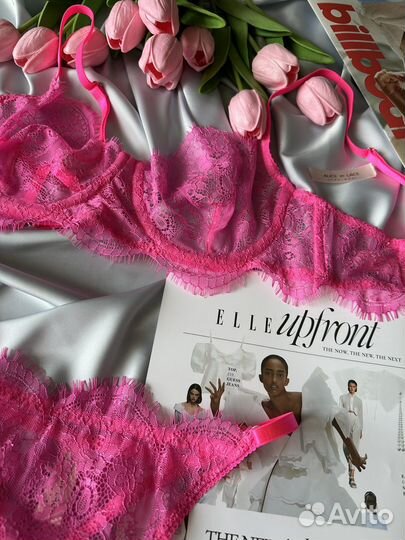 Нижнее белье розовое ручной работы