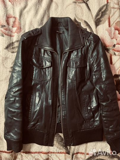 Кожаная куртка мужская 48 50