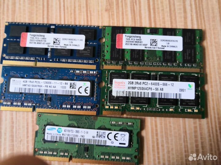 Память озу ноутбука DDR3,DDR3L 2GB,4GB DDR2-2GB