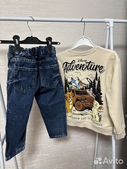 Костюм zara на мальчика 104 джинсы свитшот