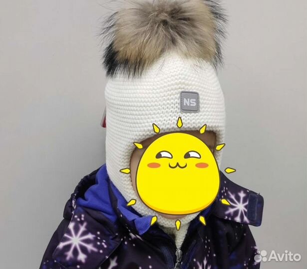 Шлем зимний Никастайл Nikastyle помпон нат мех