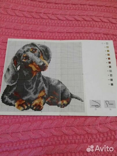 Схема вышивки крестом. Такса