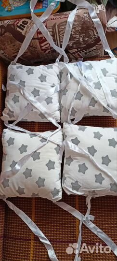 Подушки бортики на кроватку, 12шт