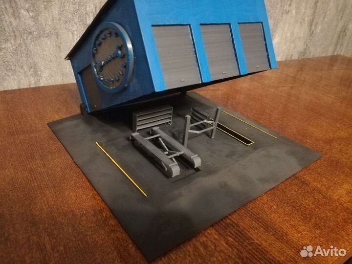 Диорама Автосервис 1:64 1/64 hot wheels matchbox