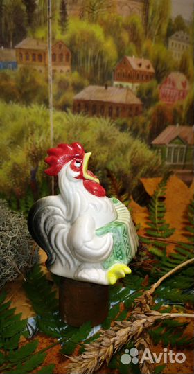 Петушок и курочка, петушок с гармошкой статуэтки