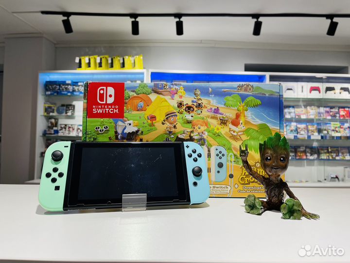 Прошитый Nintendo Switch V2 Animal Crossing +128gb