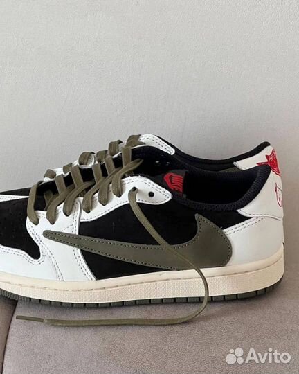 Кроссовки Nike air jordan 1 low travis scott Olive