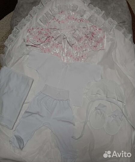 Конверт на выписку для девочки 12 предметов