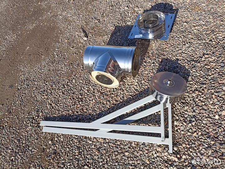 Тройник дымохода, опорная площадка нерж., 150/250