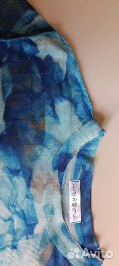 Блузка сетка синяя акварель