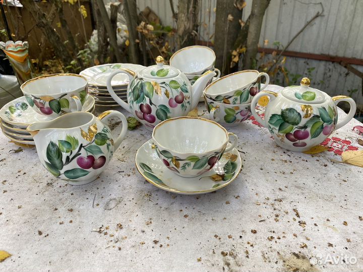 Сервиз чайный вишня лфз фарфор