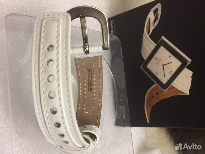 Ремешок кожаный iPod nano6 белый