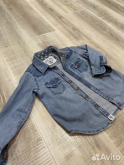 Джинсовая рубашка на мальчика 86