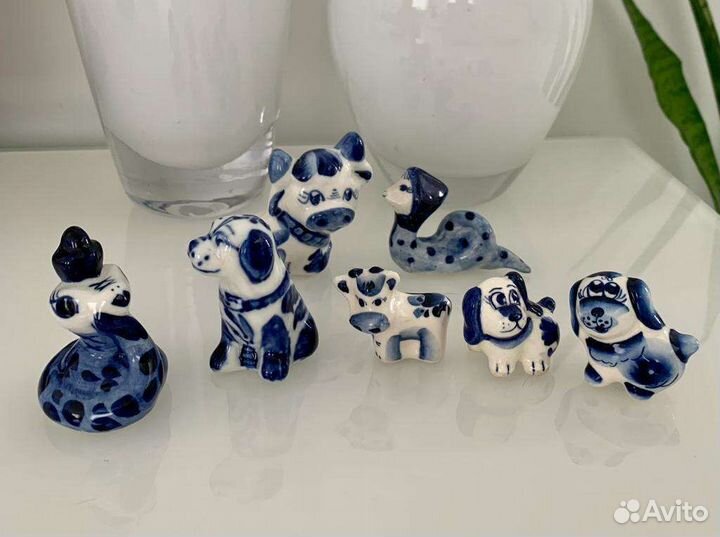 Статуэтки/сувениры гжель. Лот из 8 шт