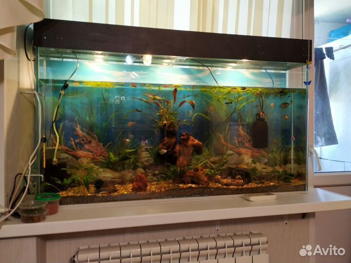 Большой Аквариум с фильтром, крышкой