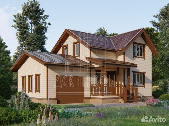 Каркасный дом под ключ 103м2 с гаражом