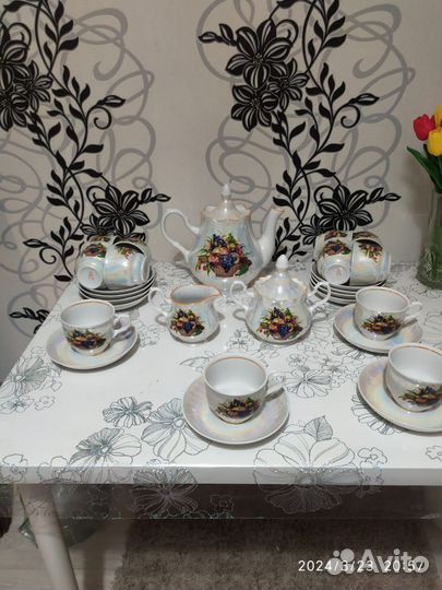 Чайный сервиз СССР фрукты 27 предметов