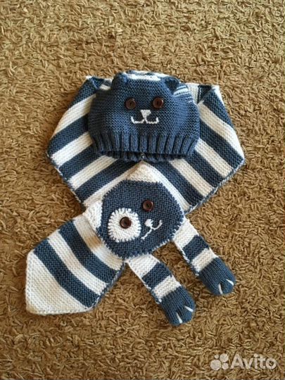 Комплект шапка+шарф новые