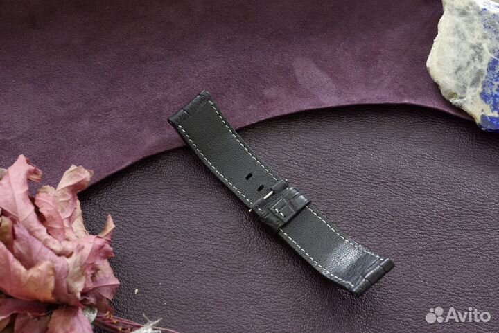 Ремешок для часов из крокодила. 24*22 мм. Handmade