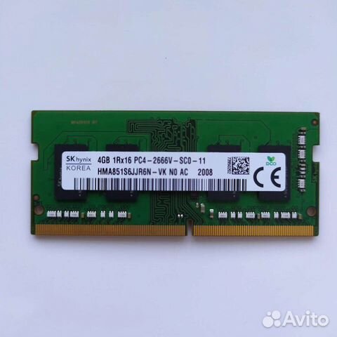 Оперативная память Hynix hma851s6jjr6n-VK DDR4,4GB