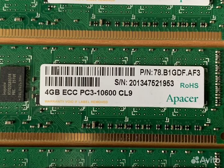 Оперативная память 4GB DDR3 1333MHz ECC Apacer