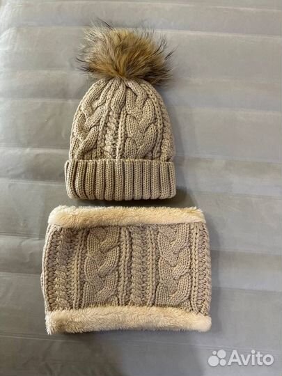 Комплект шапка и снуд женский