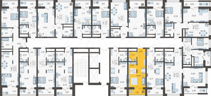 Квартира-студия, 23,7 м², 16/19 эт.