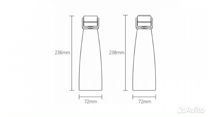 Термос Xiaomi KKF с oled-дисплеем 475 мл, розовый